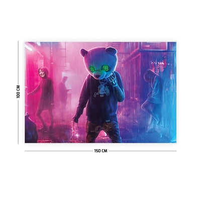 Vagonik Panda Şehirde Duvar Örtüsü