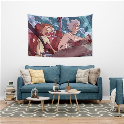 Vagonik Rick and Morty Uzay Duvar Örtüsü