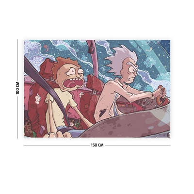 Vagonik Rick and Morty Uzay Duvar Örtüsü