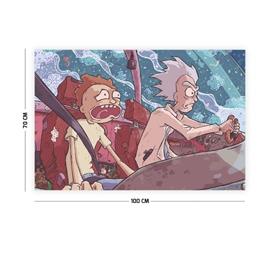 Vagonik Rick and Morty Uzay Duvar Örtüsü
