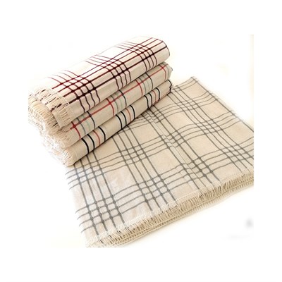 Vagonik Sedir Natural Keten Sık Dokuma Bordo Çizgili Koltuk Örtüsü 170x210 cm