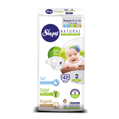 Sleepy Natural Bebek Bezi 2 Numara Mini 42 Adet