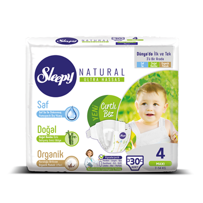 Sleepy Natural Bebek Bezi 4 Numara Maxi 30 Adet