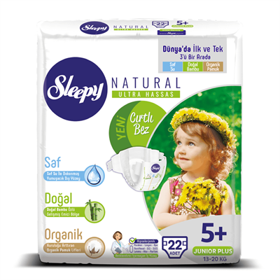 Sleepy Natural Bebek Bezi +5 Numara Junior Plus 22 Adet