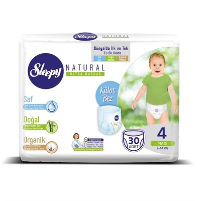 Sleepy Natural Külot Bebek Bezi 4 Numara Maxi 30 Adet
