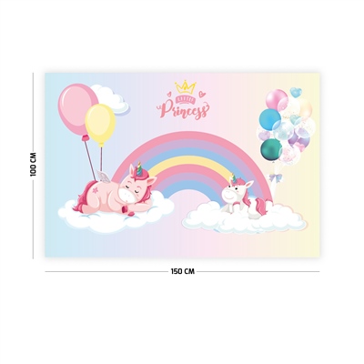 Vagonik Unicorn Çocuk Odası Duvar Örtüsü