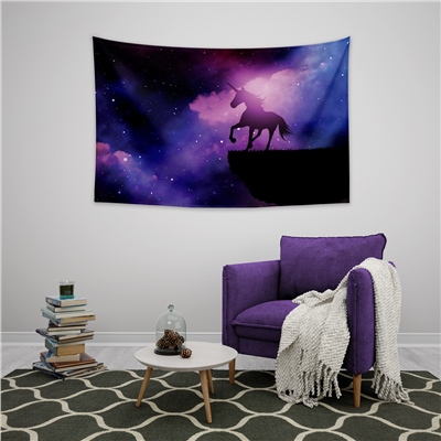 Vagonik Unicorn Gece Duvar Örtüsü