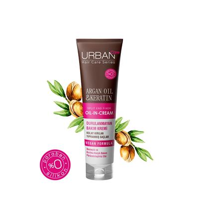 Urban Care Argan Oil & Keratin Kolay Kırılan Yıpranmış Saçlara Özel  Durulanmayan Bakım Kremi 150 ML