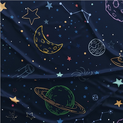 Vagonik Uzay ve Galaksi Desenli Masa Örtüsü