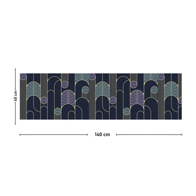 Vagonik Art Deco Desenli Dijital Baskılı Runner 140x40 cm