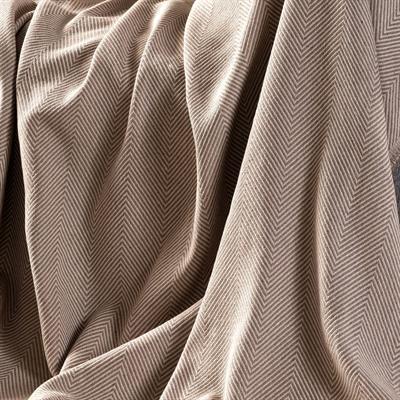 Vagonik Balık Sırtı Desenli Pamuk Pike Tek Kişilik Tv Battaniyesi 145x200cm Koyu Bej