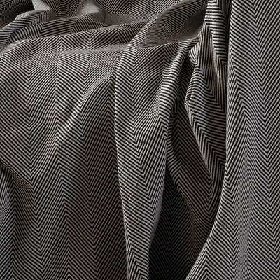 Vagonik Balık Sırtı Desenli Pamuk Pike Tek Kişilik Tv Battaniyesi 145x200cm Siyah