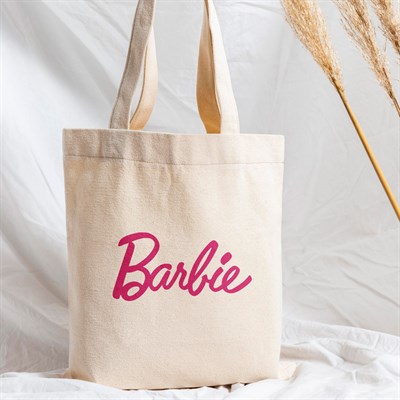 Vagonik Barbie Baskılı Baskılı Ham Bez Kanvas Çanta