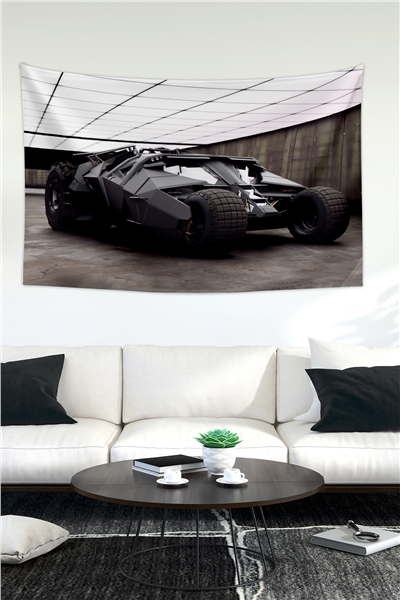 Vagonik Batmobil Duvar Örtüsü Halısı