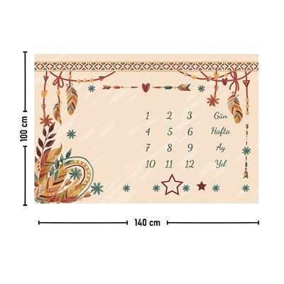 Vagonik Bebek Anı Örtüsü Yenidoğan Aylık Sonbahar Konsept Fotoğraf Çekim Örtüsü 150x100cm