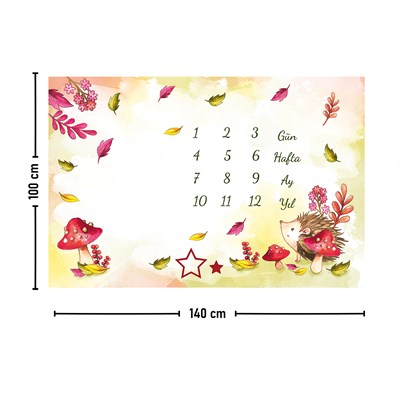 Vagonik Bebek Anı Örtüsü Yenidoğan Aylık Sonbahar Konsept Fotoğraf Çekim Örtüsü 150x100cm