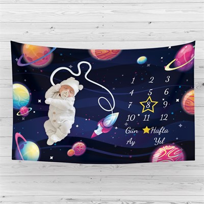 Vagonik Bebek Anı Örtüsü Yenidoğan Aylık Sonbahar Konsept Fotoğraf Çekim Örtüsü 150x100cm