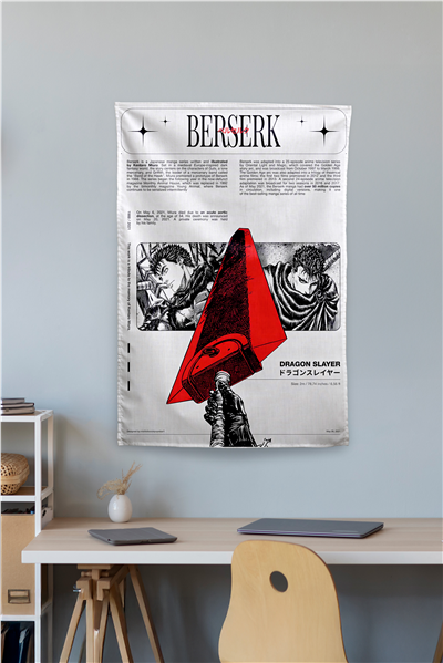 Vagonik Berserk Temalı Anime Duvar Örtüsü Tapestry