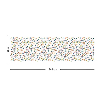 Vagonik Beyaz Bahar Çiçeği Desenli Dijital Baskılı Runner 140x40 cm