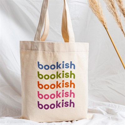 Vagonik Bookish Kitap Kurdu Baskılı Ham Bez Kanvas Çanta