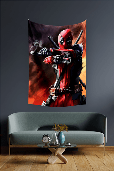 Vagonik Deadpool Marvel Duvar Örtüsü Halısı