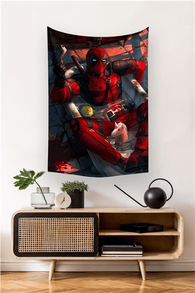 Vagonik Deadpool Marvel Duvar Örtüsü Halısı