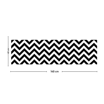 Vagonik Dik Zigzag Desenli Dijital Baskılı Runner 140x40 cm