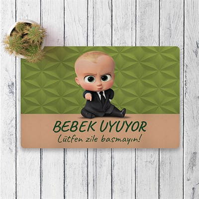 Vagonik Bebek Uyuyor Patron Bebek Dijital Baskılı 50x70cm Dekoratif Çok Amaçlı Iç Ve Dış Kapı Paspası