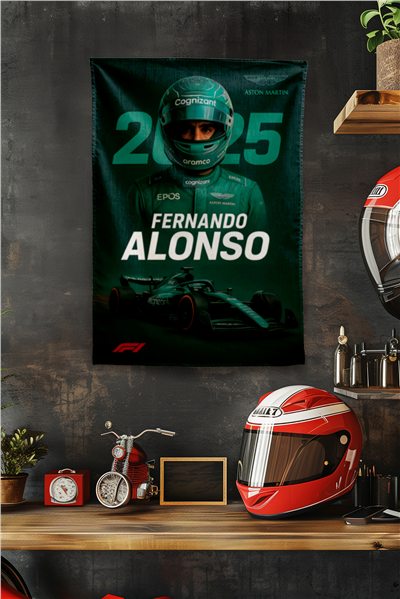Vagonik F1 Temalı Alonso Duvar Örtüsü Halısı