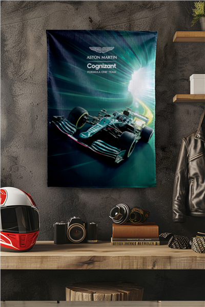 Vagonik F1 Temalı Aston Martin Duvar Örtüsü Halısı