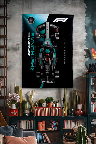 Vagonik F1 Temalı Mercedes Amg Duvar Örtüsü Halısı