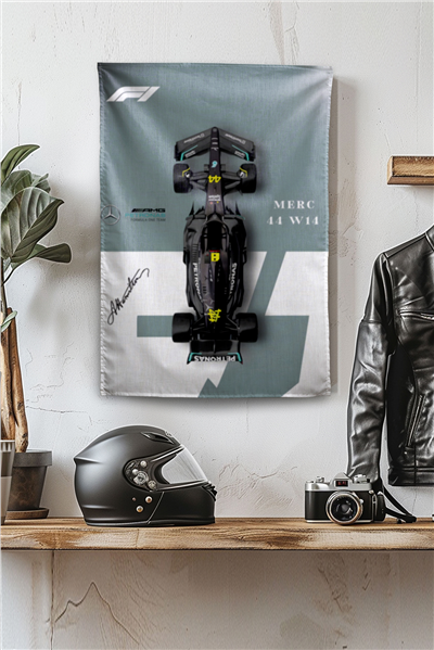 Vagonik F1 Temalı Mercedes Duvar Örtüsü Halısı