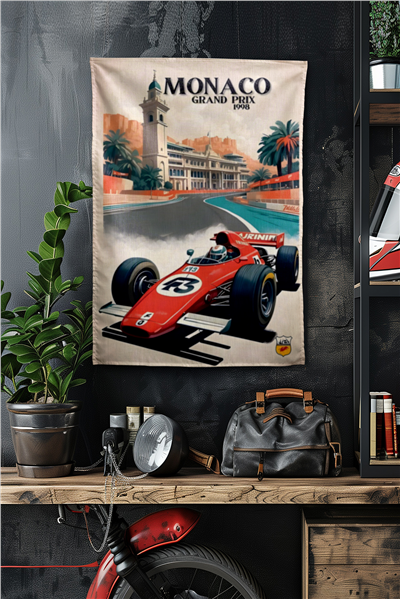 Vagonik F1 Temalı Monaco 1998 Duvar Örtüsü Halısı