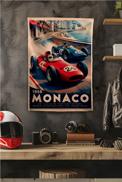 Vagonik F1 Temalı Monaco Art Duvar Örtüsü Halısı