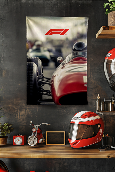 Vagonik F1 Temalı Vintage Duvar Örtüsü Halısı