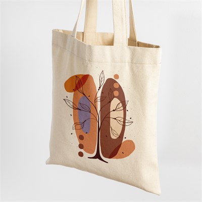 Vagonik Hayat Ağacı Bohem Baskılı Ham Bez Kanvas Çanta 240 Gr.