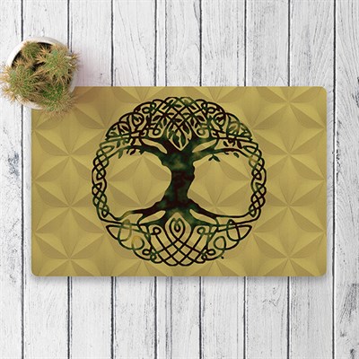 Vagonik Hayat Ağacı Dijital Baskılı 50x70cm Dekoratif Çok Amaçlı Iç Ve Dış Kapı Paspası