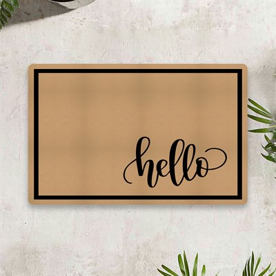 Vagonik Hello Dijital Baskılı 50x70cm Dekoratif Çok Amaçlı Iç Ve Dış Kapı Paspası