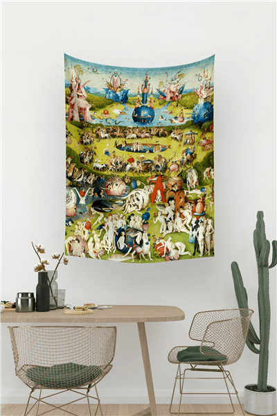 Vagonik Hieronymus Bosch Dünyevi Zevkler Bahçesi Duvar Örtüsü Halısı
