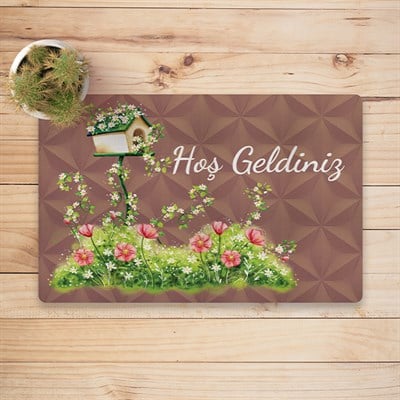 Vagonik Hoşgeldiniz Dijital Baskılı 50x70cm Dekoratif Çok Amaçlı Iç Ve Dış Kapı Paspası