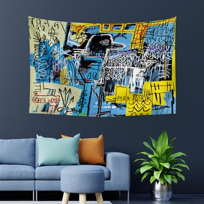 Vagonik Jean-michel Basquiat Bird On Money 1981 Duvar Örtüsü Halısı 140x100 Cm-70x100 Cm