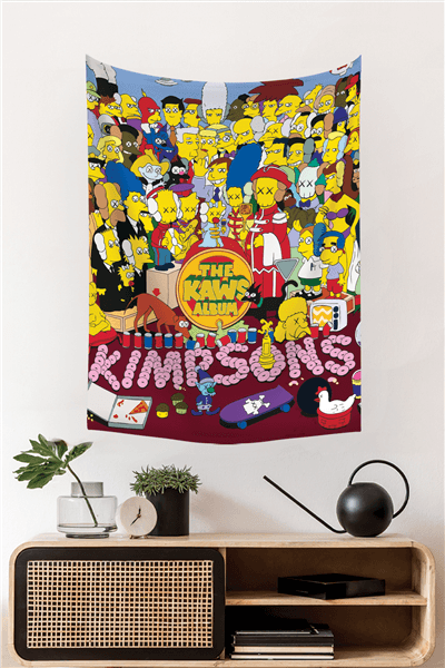 Vagonik Kaws Simpsons Duvar Örtüsü Halısı