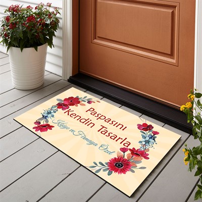 Vagonik Kişiye Ve Firmaya Özel Tasarım Dijital Baskılı 50x70cm Dekoratif Çok Amaçlı Iç Ve Dış Kapı Paspası