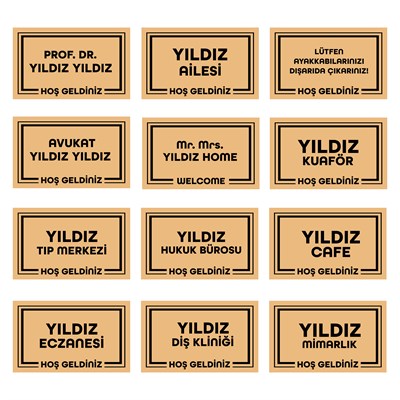 Vagonik Kişiye Ve Firmaya Özel Tasarım Dijital Baskılı 50x70cm Dekoratif Çok Amaçlı Iç Ve Dış Kapı Paspası