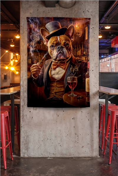 Vagonik Komik Mafya Köpek 2 Modern Desenli Duvar Örtüsü Tapestry Desen 447