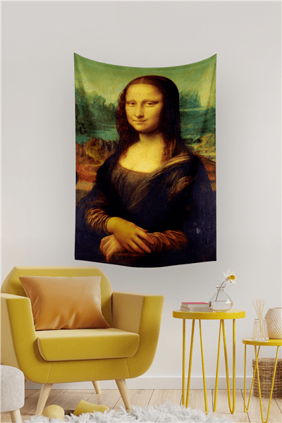 Vagonik Leonardo Da Vinci Mona Lisa Duvar Örtüsü Halısı