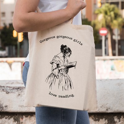 Vagonik Love Reading Baskılı Baskılı Ham Bez Kanvas Çanta