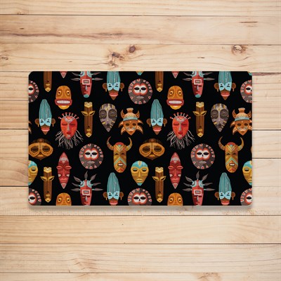 Vagonik Mask Desenli Dijital Baskılı 50x70cm Dekoratif Çok Amaçlı Iç Ve Dış Kapı Paspası