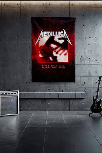 Vagonik Metallica Kill Em All Duvar Örtüsü Duvar Halısı