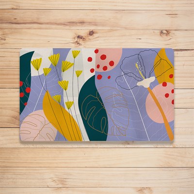 Vagonik Minimal Çiçek Desenli Dijital Baskılı 50x70cm Dekoratif Çok Amaçlı Iç Ve Dış Kapı Paspası